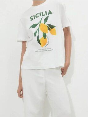 H&M Sicilia Sicilian Lemon Tee T-Shirt Medium